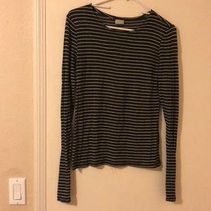 Zara Collection Gray and White Striped Shirt